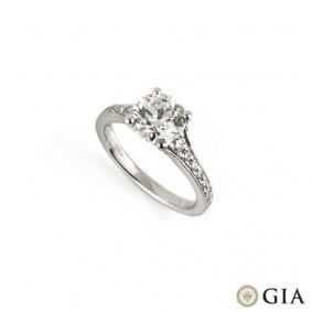 Round Brilliant Cut Diamond Ring in Platinum 1.44ct G/SI1